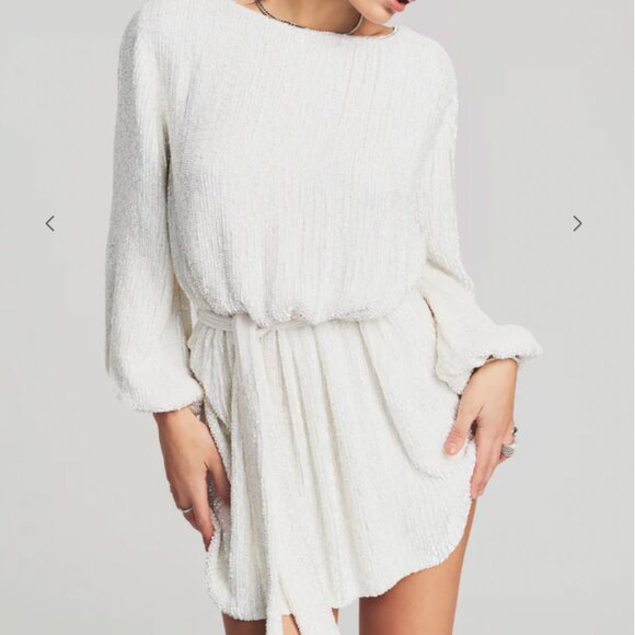 Retrofete NWT Grace Sequin Dress White Size L - Picture 5 of 7